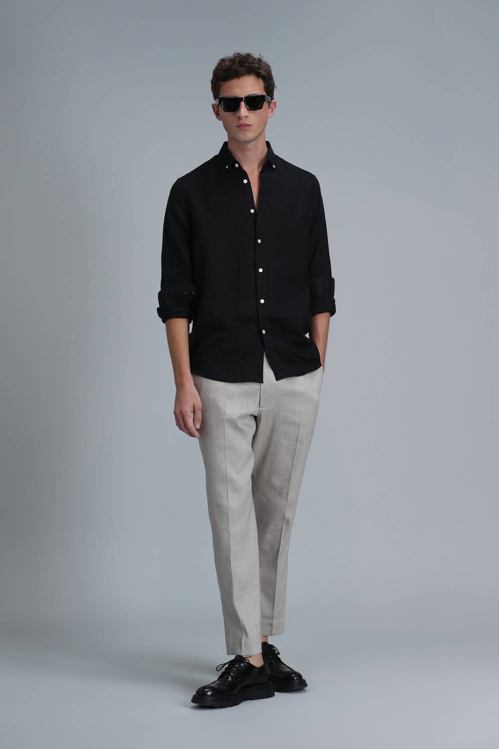 Умные мужские чиносы комфортной посадки бежевого цвета, размеры 44-54