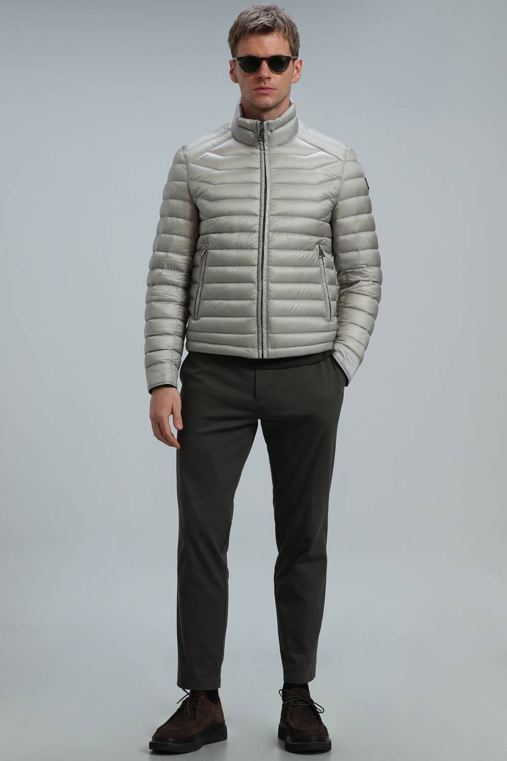 بنطال تشينو للرجال من بيتر سمارت بقصة ضيقة كاكي