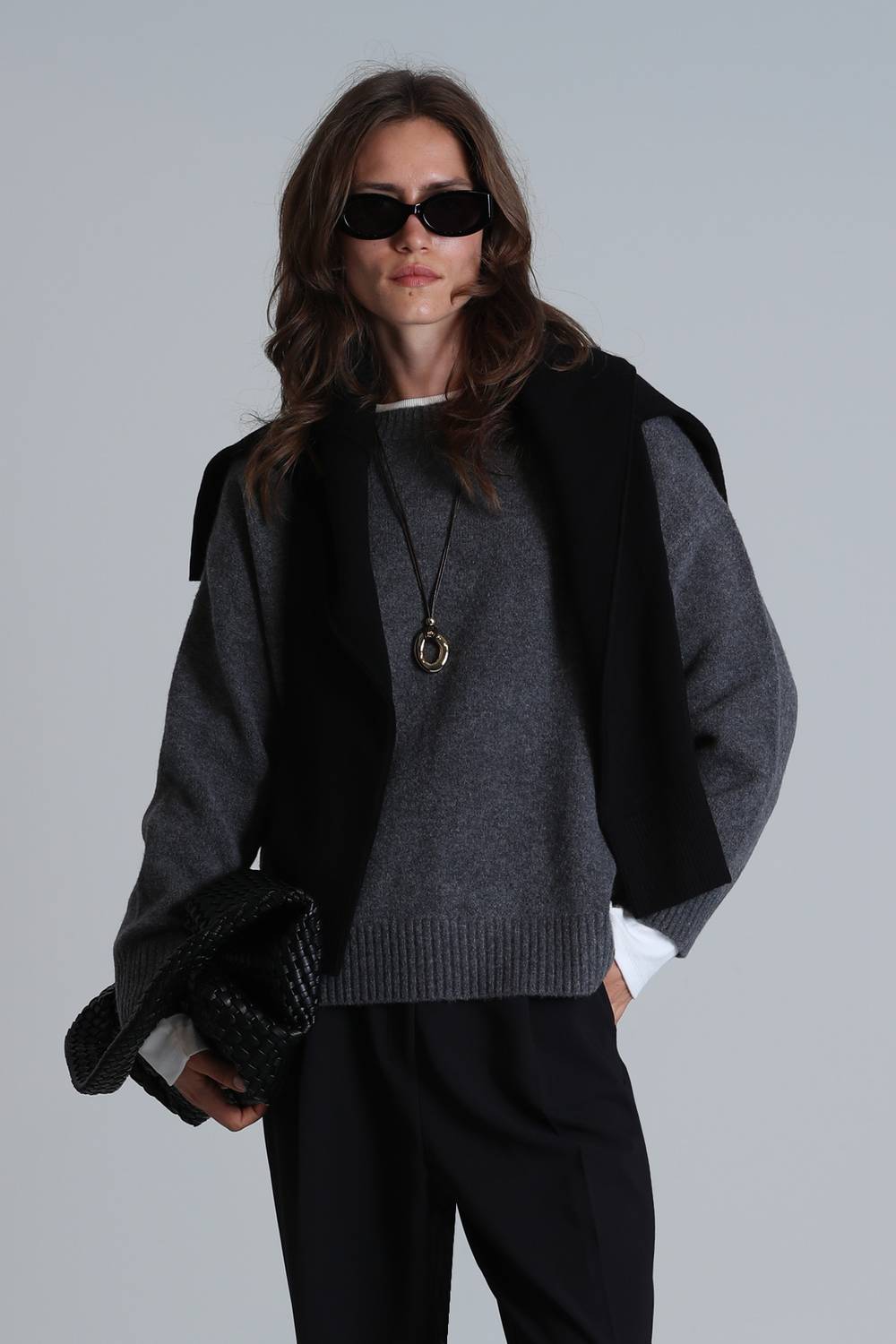 Светр жіночий Arda антрацитового кольору, розміри XL, XS, L, M