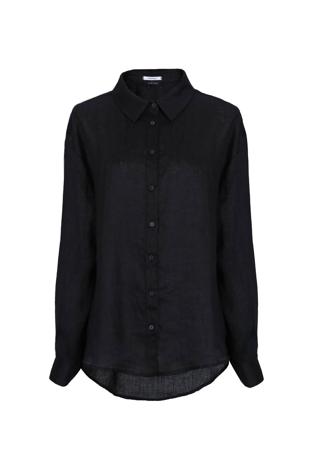 Женская льняная рубашка Barrı черного цвета, размеры S, M, L, XL, XXL, XS