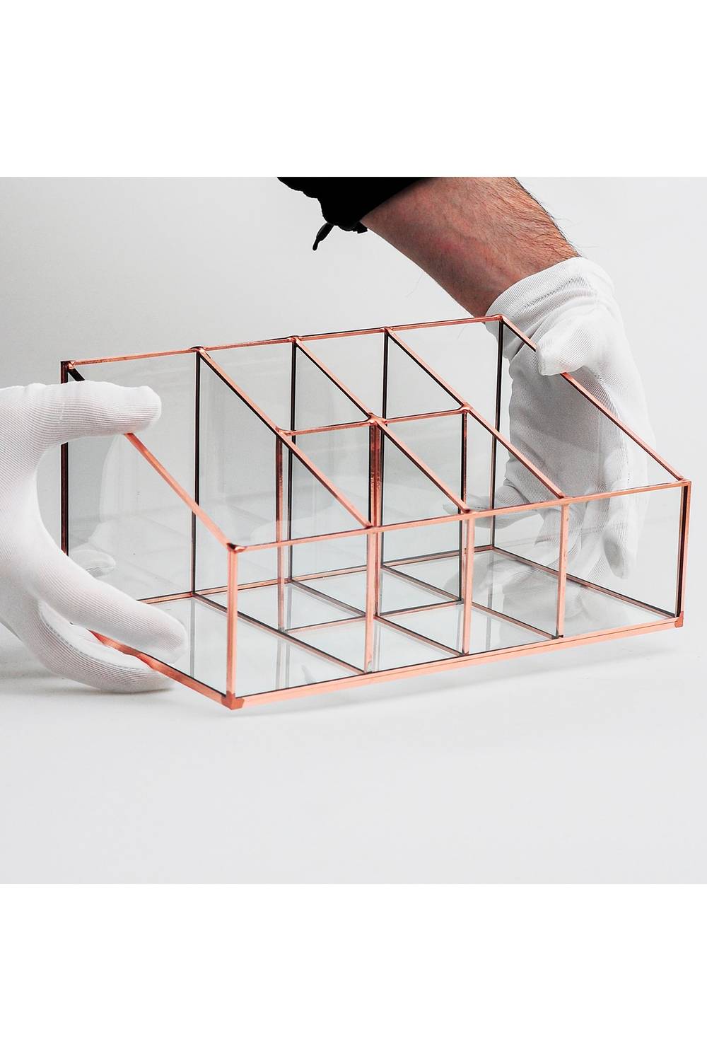 Makeup Organizer Copper Rose Gold 6 Sections 25x15x12/7cm