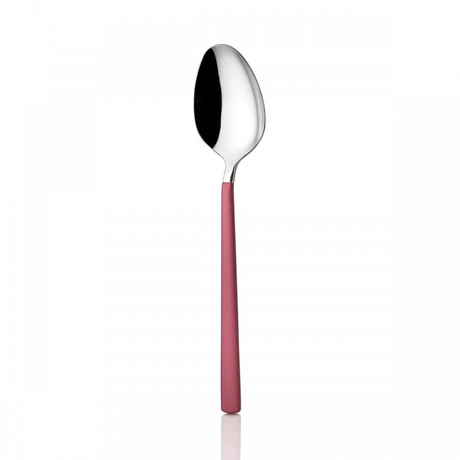 Pink Touch Matt 6 Dessert Spoons 18/10 Stainless Steel 2.5 mm