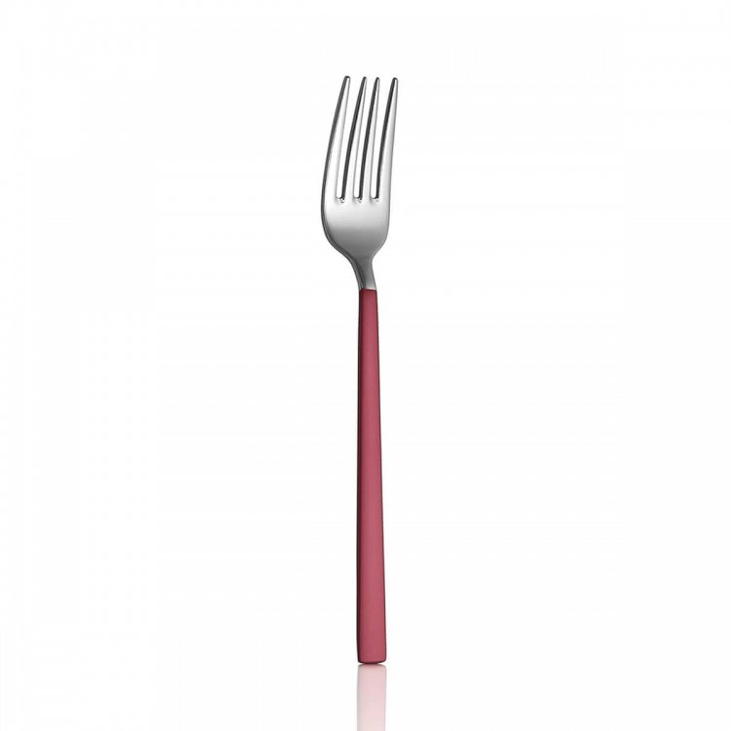 Pink Touch Matt 6 Pieces Dessert Forks 18/10 Stainless Steel 2.5 mm