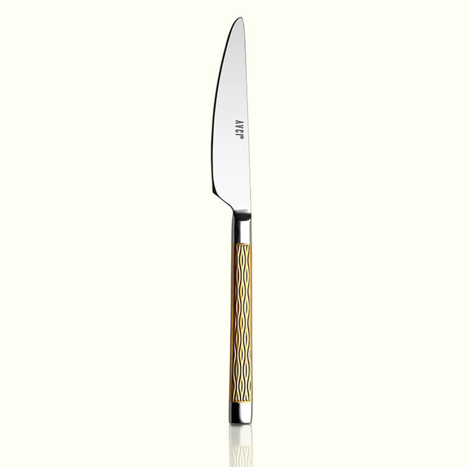 Pera Gold 6 Pieces Dinner Knife 18/10 Stainless Steel