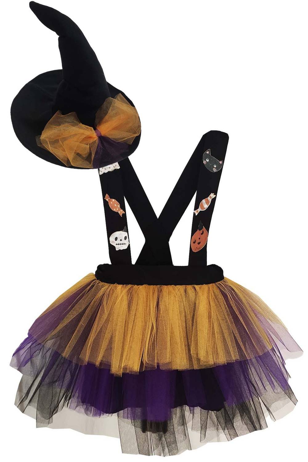 Girl's Witch Dress and Witch Hat Set