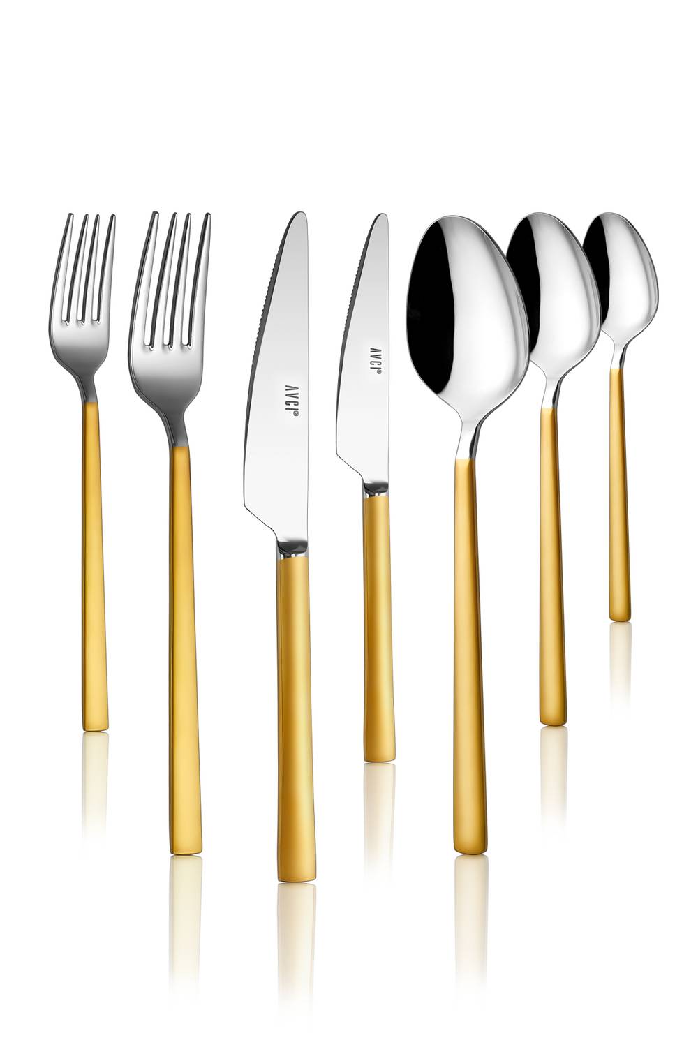 Soft Touch Matte 7 Pieces Single Cutlery Set 18/10 Stainless Steel