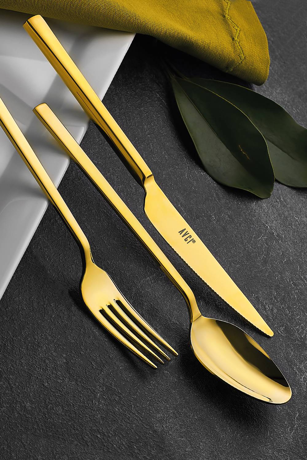 Klas Titanium Gold 24 Piece Cutlery Set 18/10 Stainless Steel