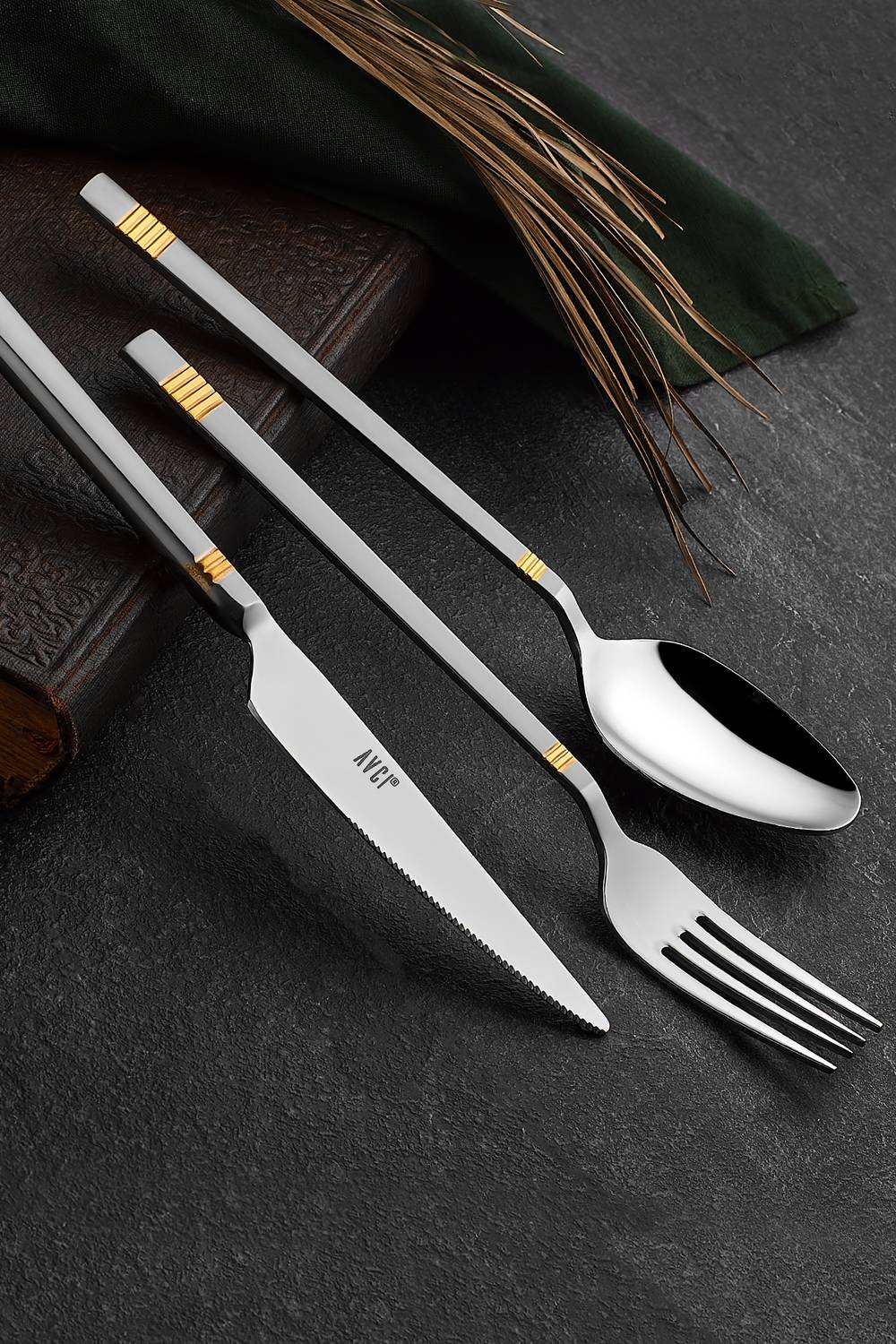 Duru Satin Gold 36 Piece Cutlery Set 18/10 Stainless Steel