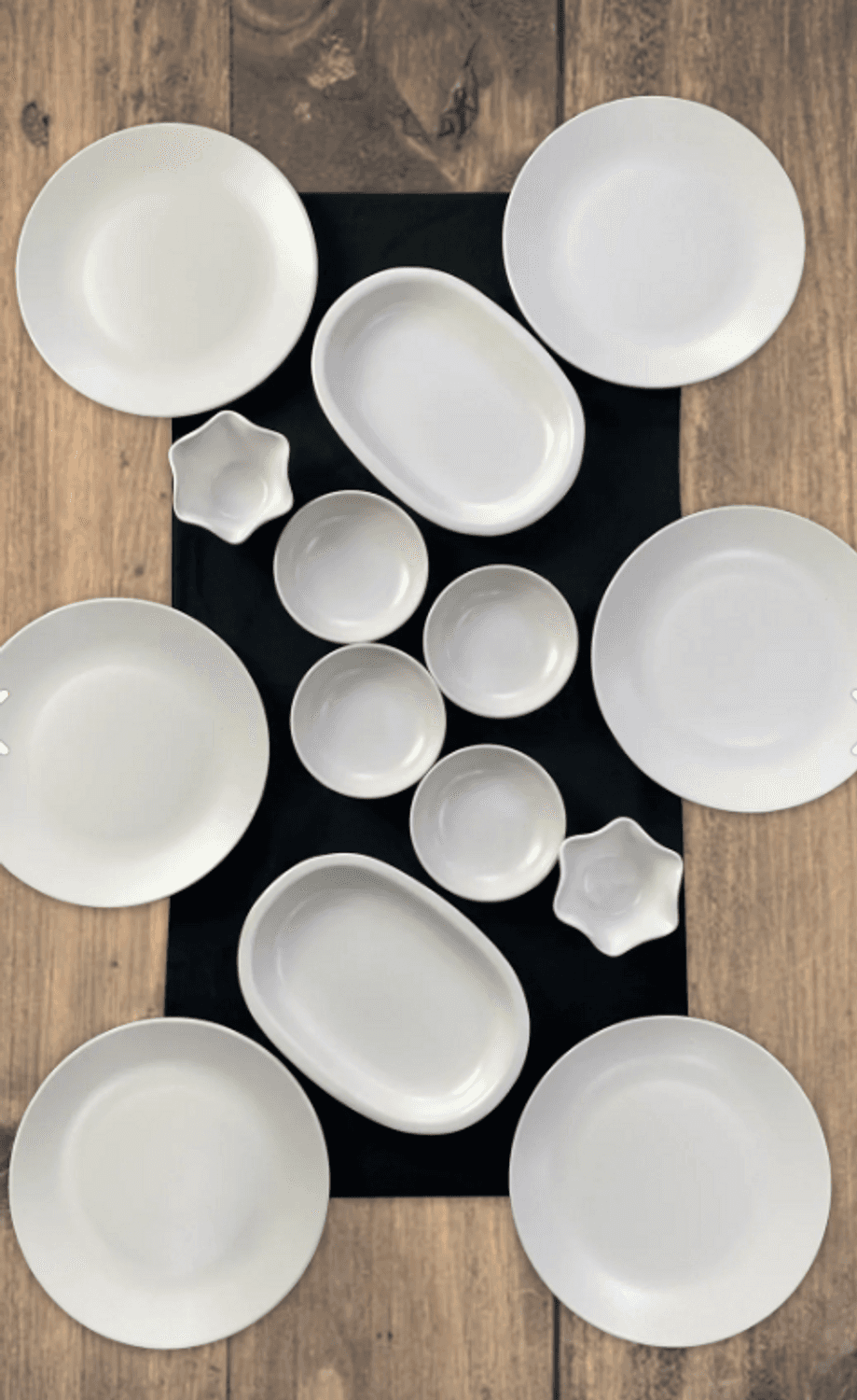 14 Pieces 6 Person White Breakfast Set