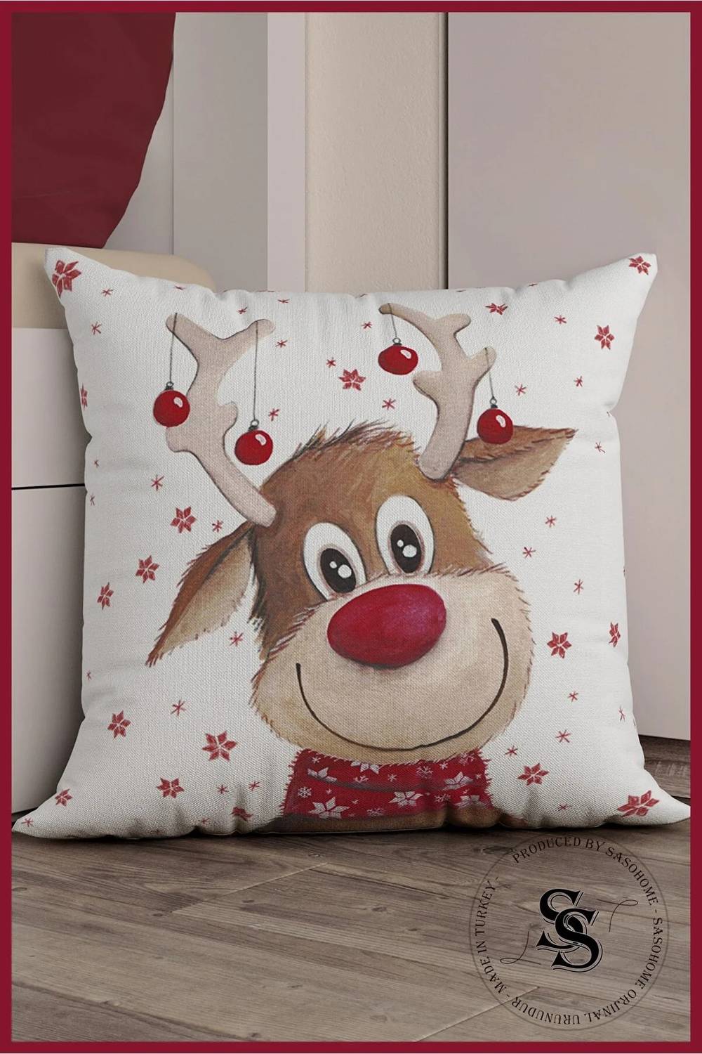 Deer Big Head Deer Series Patterned Digital Printed Cushion Cover