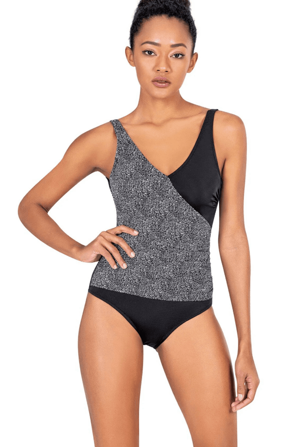 Endeep Women's Black Double Breasted Swimsuit
