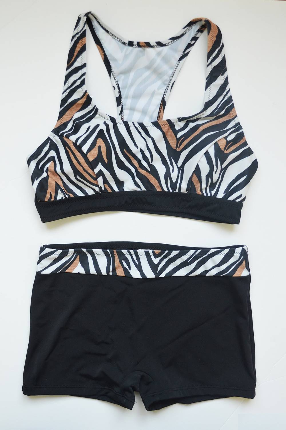 Beria Women's Tiger Patterned Bikini Set with Shorts