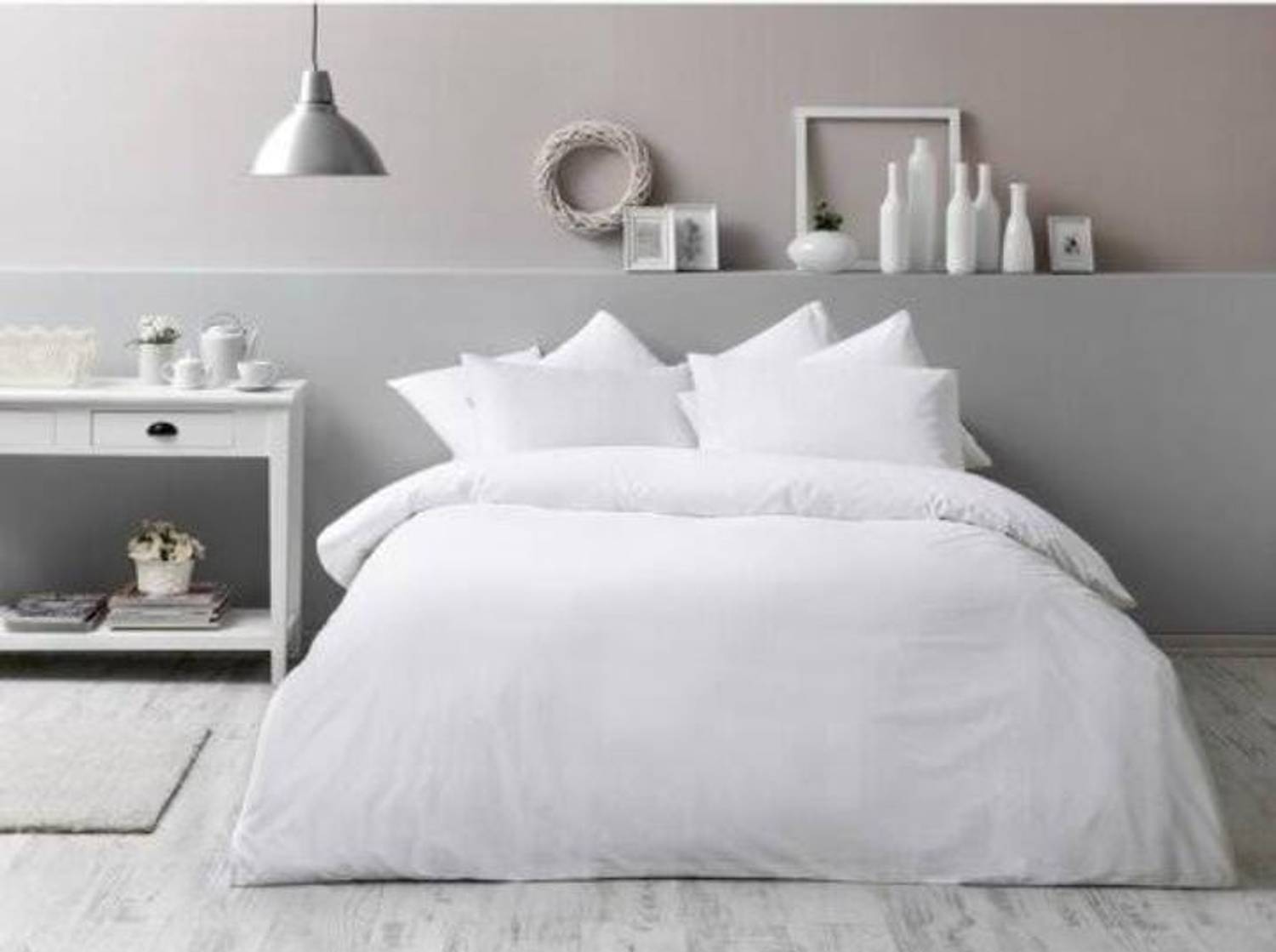 Elastic White color king size duvet cover set