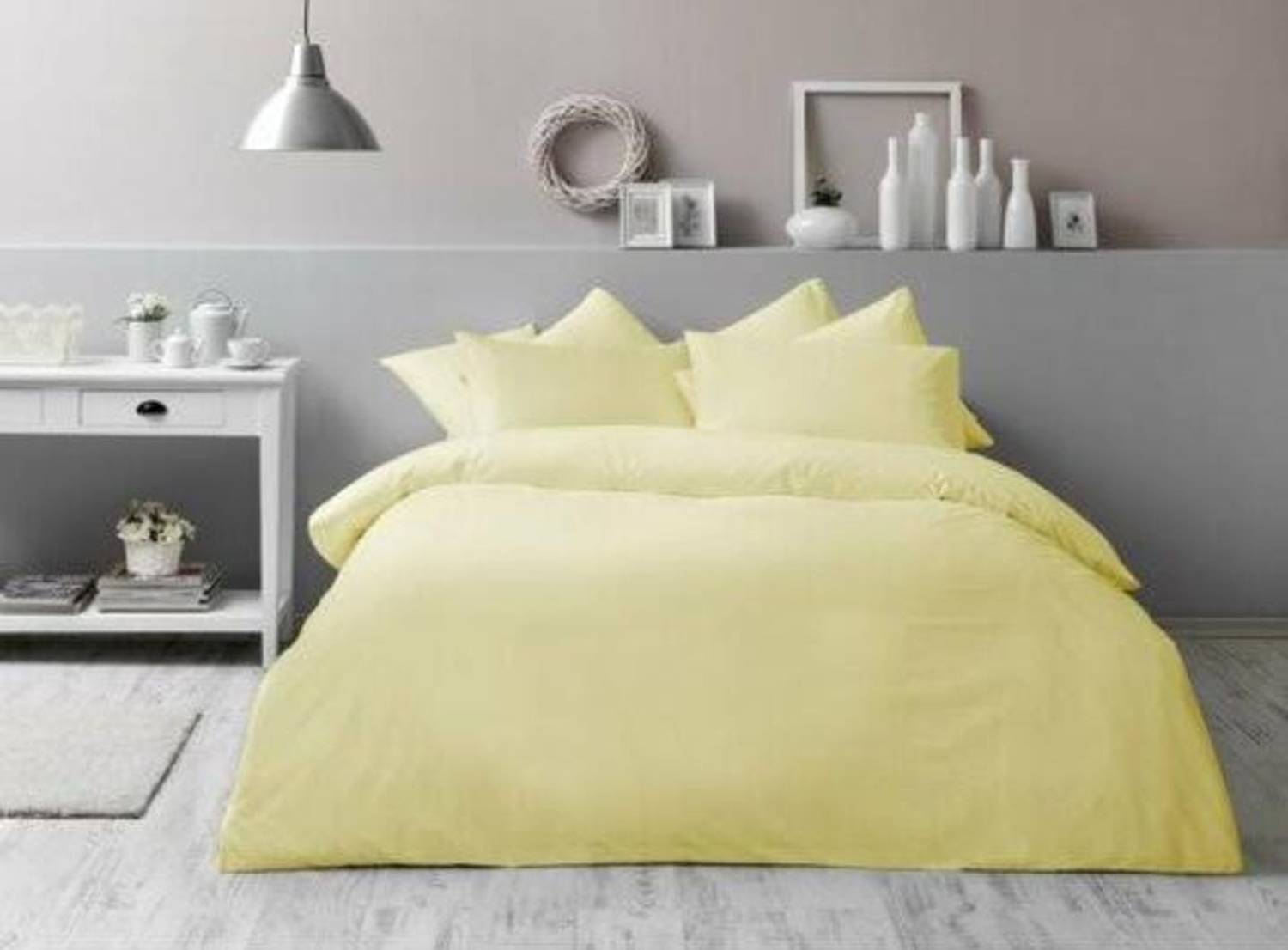 Elastic Yellow color king size duvet cover set