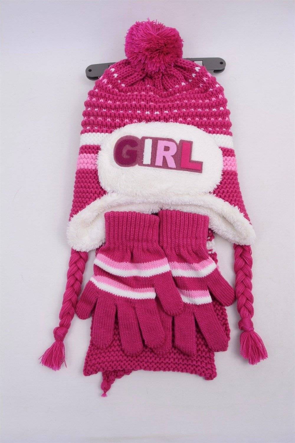 3-7 YEARS OLD CHILDREN'S SCARF, BEANIE, GLOVES SET