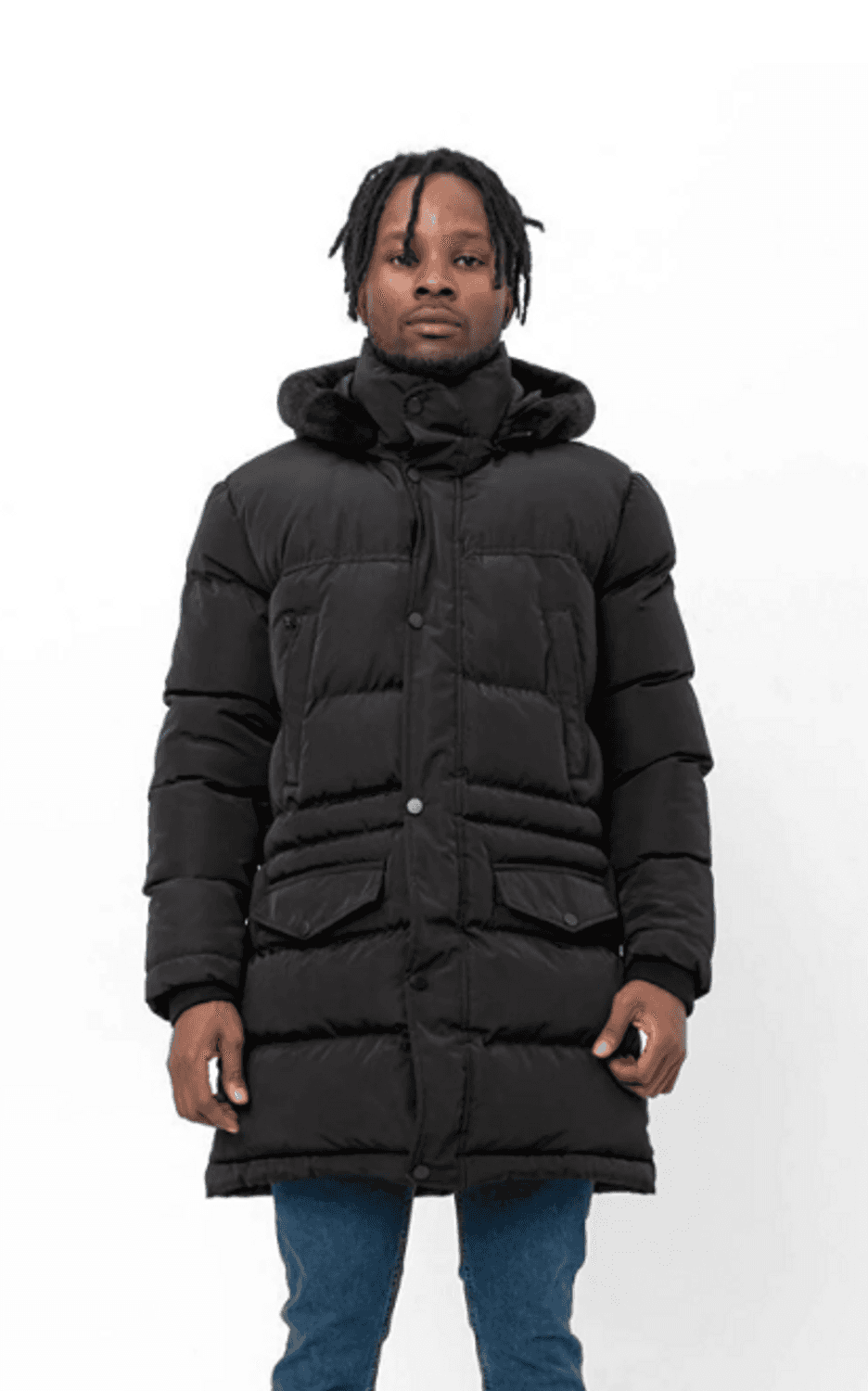Water And Windproof Thick Puffer Black Long Coat