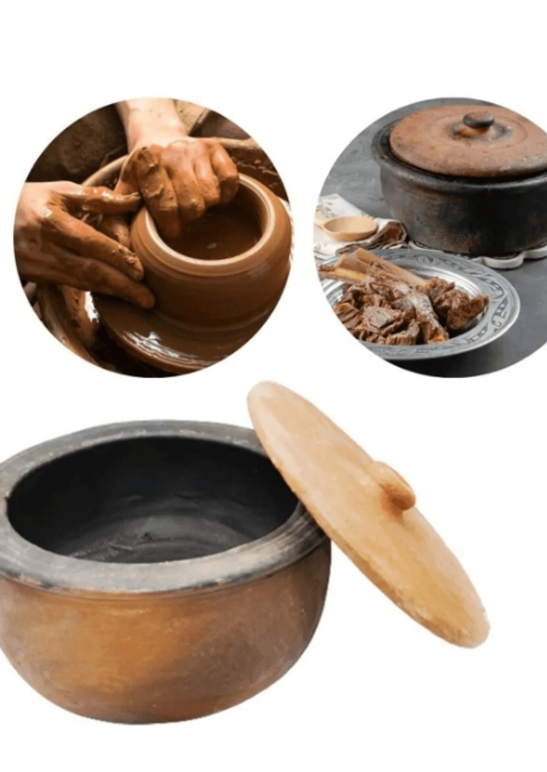 Глиняний горщик Piev 28 см з кришкою, ручна робота, натуральний, підходить для духовки та плити