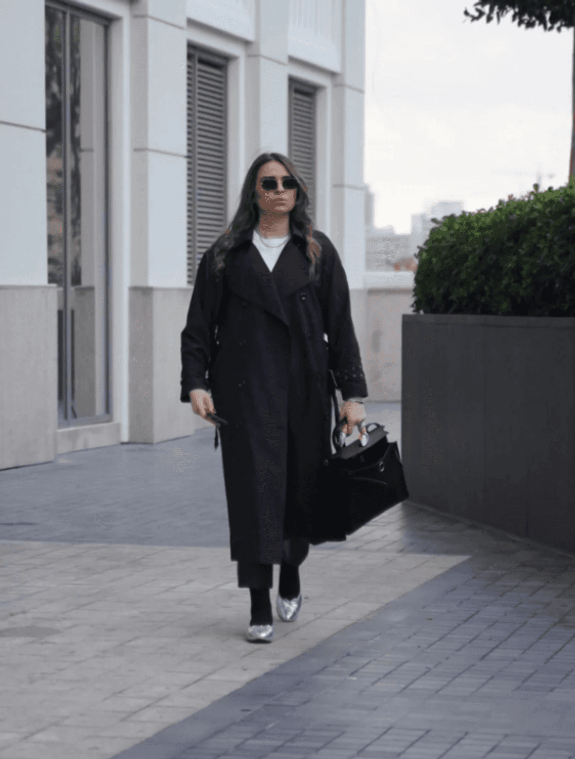 GÖKNUR ARSLAN KUŞ GÖZÜ DETAYLI TRENÇKOT