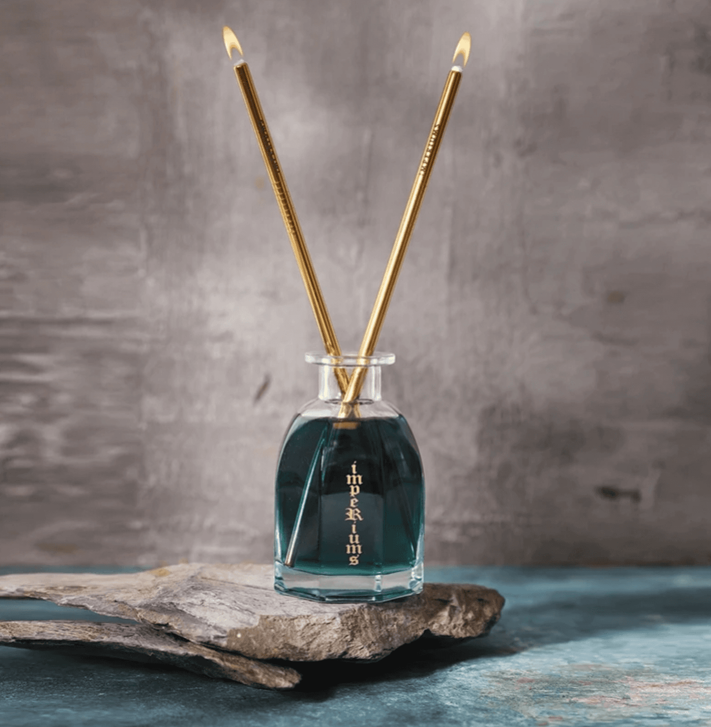 IGNIS Yeşil Kokulu, Gold Çelik Şamdan Mum