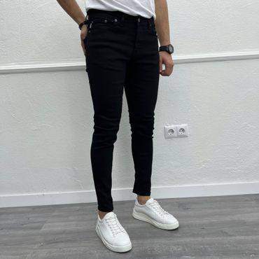 Чоловічі приталені джинси Slimfit з лайкри, прямі, чорні
