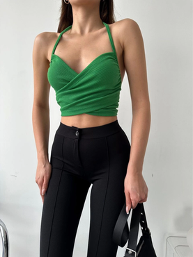 ELBEY WOMEN'S FRONT TICED HANGING CRUSHER CROP