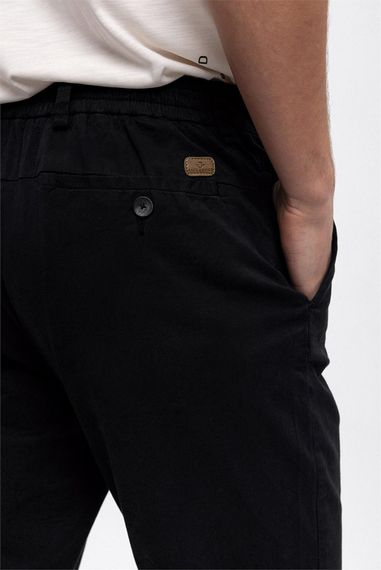 Siyah Beli Lastikli Smart Fit Chino Pantolon - fotoğraf 5