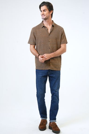 Мужская вязаная рубашка с обычным воротником, размеры: S, M, L, XL, XXL - фото 4