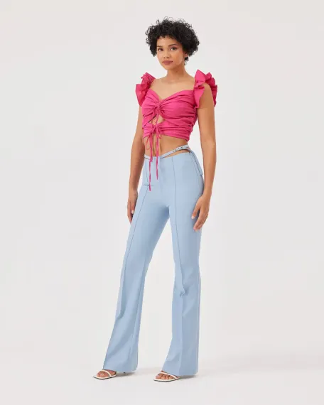 fırfırlı poplin crop top - photo 4