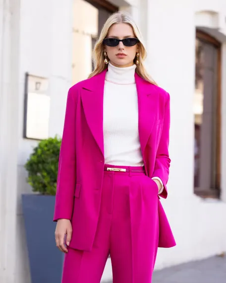 kruvaze yakalı oversize blazer ceket - صورة 1