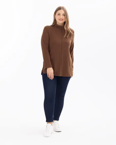 büyük beden basic örme kumaş tunik - photo 4