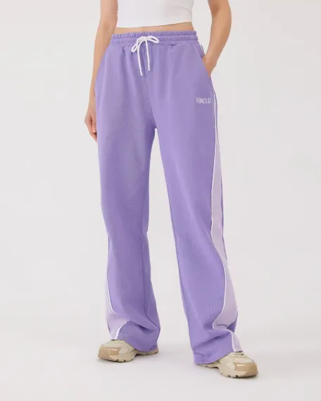 High-Waisted Gradient Sweatpants with White Side Stripe - Stylish and Comfortable for Home or Active Exercise - photo 2