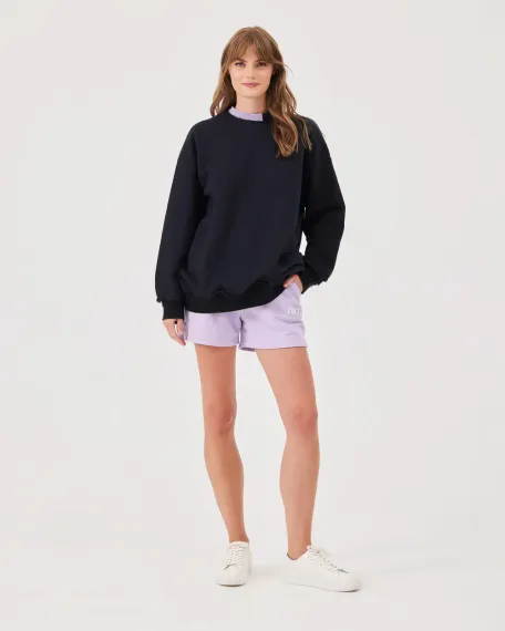 yuvarlak yaka ribanalı oversize sweatshirt - fotoğraf 2