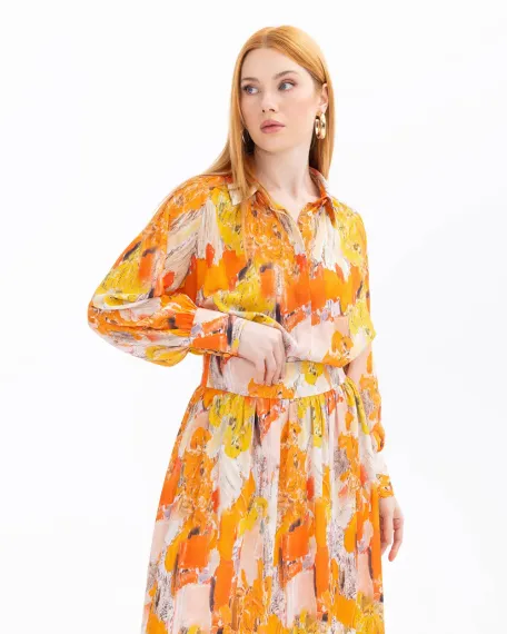 Рубашка с регланом и переходом цвета, стильная и удобная, идеальна для повседневной носки и особых случаев - фото 2