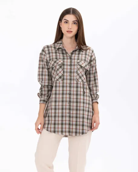 تونك بقلنسوة بطرز كاروه، تصميم كلاسيكي، أكمام طويلة، مثالي للشتاء، يناسب الجلود، قماش مريح - صورة 1