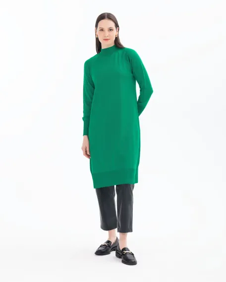 dik yakalı ribanalı triko tunik - photo 4