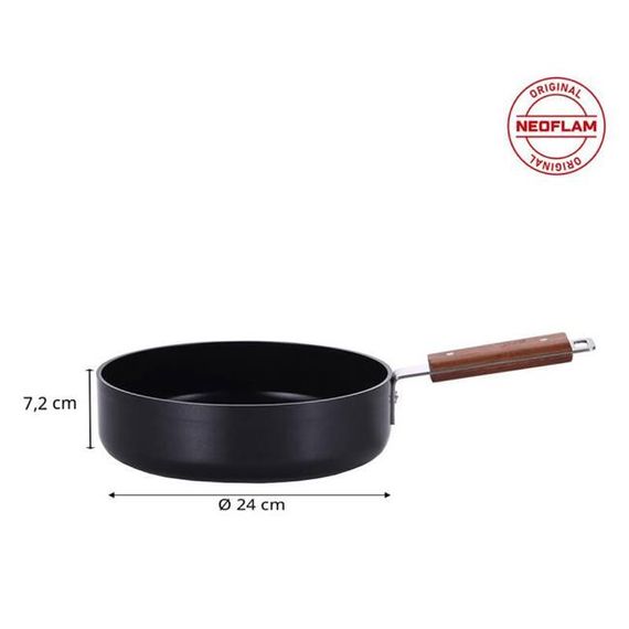 Neoflam Bien Alüminyum Döküm Wok Tava Siyah 24cm - صورة 4