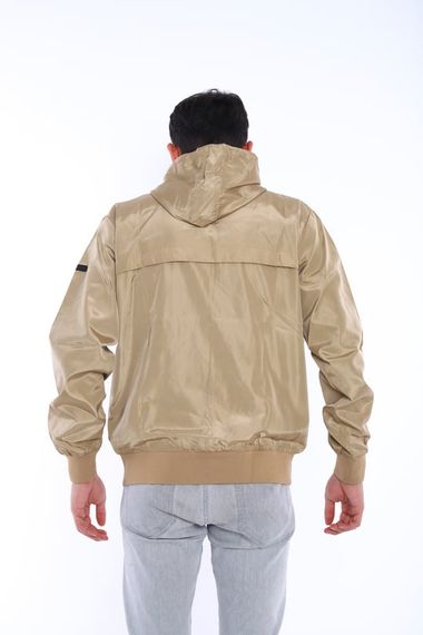 Escetic Mink Men's Windbreaker Fixed Hooded Patterned Lined Water Repellent Seasonal Thin Jacket 6569 - photo 5