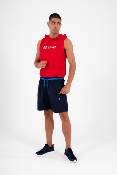 Escetic Navy Blue Men's Casual 3 Pocket Marathon Fabric Sea Fitness Mesh Lined Sports Shorts B1378 - photo 5