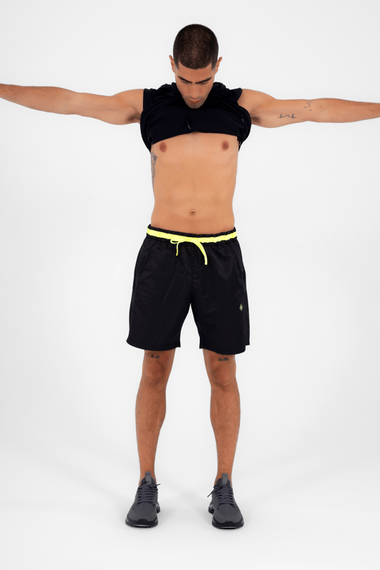 Escetic Black Men's Casual 3 Pocket Marathon Fabric Sea Fitness Mesh Lined Sports Shorts B1378 - photo 4