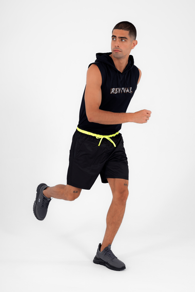 Escetic Black Men's Casual 3 Pocket Marathon Fabric Sea Fitness Mesh Lined Sports Shorts B1378 - photo 1