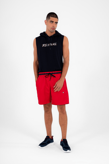 Escetic Red Men's Casual 3 Pocket Marathon Fabric Sea Fitness Mesh Lined Sports Shorts B1378 - photo 3