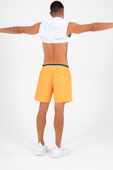 Escetic Orange Men's Casual 3 Pocket Marathon Fabric Sea Fitness Mesh Lined Sports Shorts B1378 - photo 5