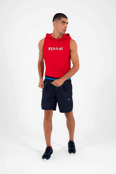 Escetic Navy Blue Men's Casual 3 Pocket Marathon Fabric Sea Fitness Mesh Lined Sports Shorts B1378 - photo 3