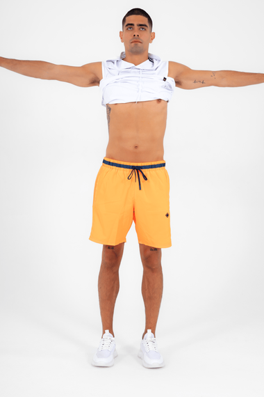 Escetic Orange Men's Casual 3 Pocket Marathon Fabric Sea Fitness Mesh Lined Sports Shorts B1378 - photo 4