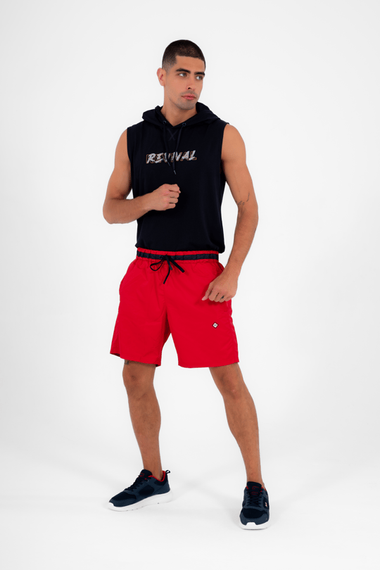 Escetic Red Men's Casual 3 Pocket Marathon Fabric Sea Fitness Mesh Lined Sports Shorts B1378 - photo 1