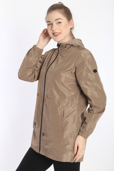 Escetic Women's Soil Mesh Lined Pocket Hooded Sports Windbreaker Thin Jacket 6723 - photo 1