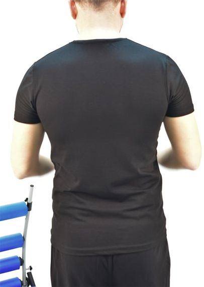 Чоловіча приталена футболка з круглим вирізом і короткими рукавами з 95% бавовни з вишивкою Black Leaf 571 - фото 4