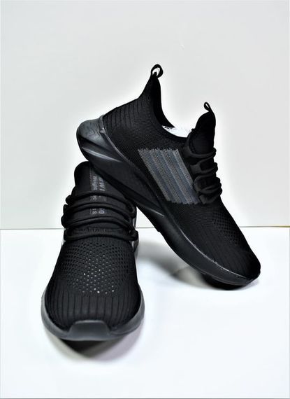 Escetic Siyah Erkek Sneaker Yumuşak Taban Triko Gövde Spor Ayakkabı AY0002 - fotoğraf 1