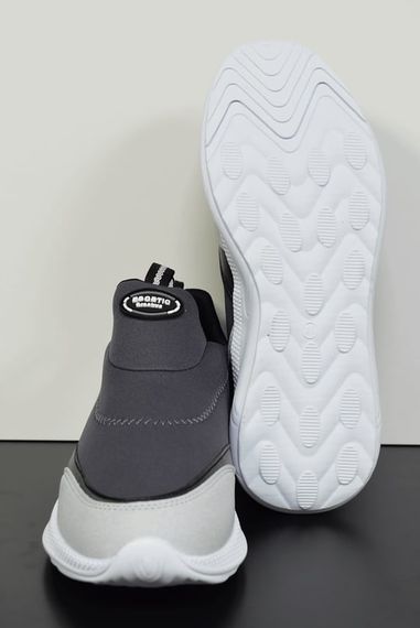 Escetic Erkek Antrasit-Beyaz Sneaker Yumuşak Taban Bağcıksız Spor Ayakkabı AY0003 - fotoğraf 2