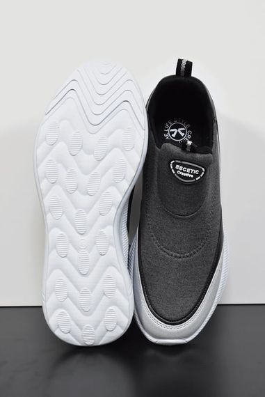 Escetic Erkek Füme-Beyaz Sneaker Yumuşak Taban Bağcıksız Spor Ayakkabı AY0003 - fotoğraf 3